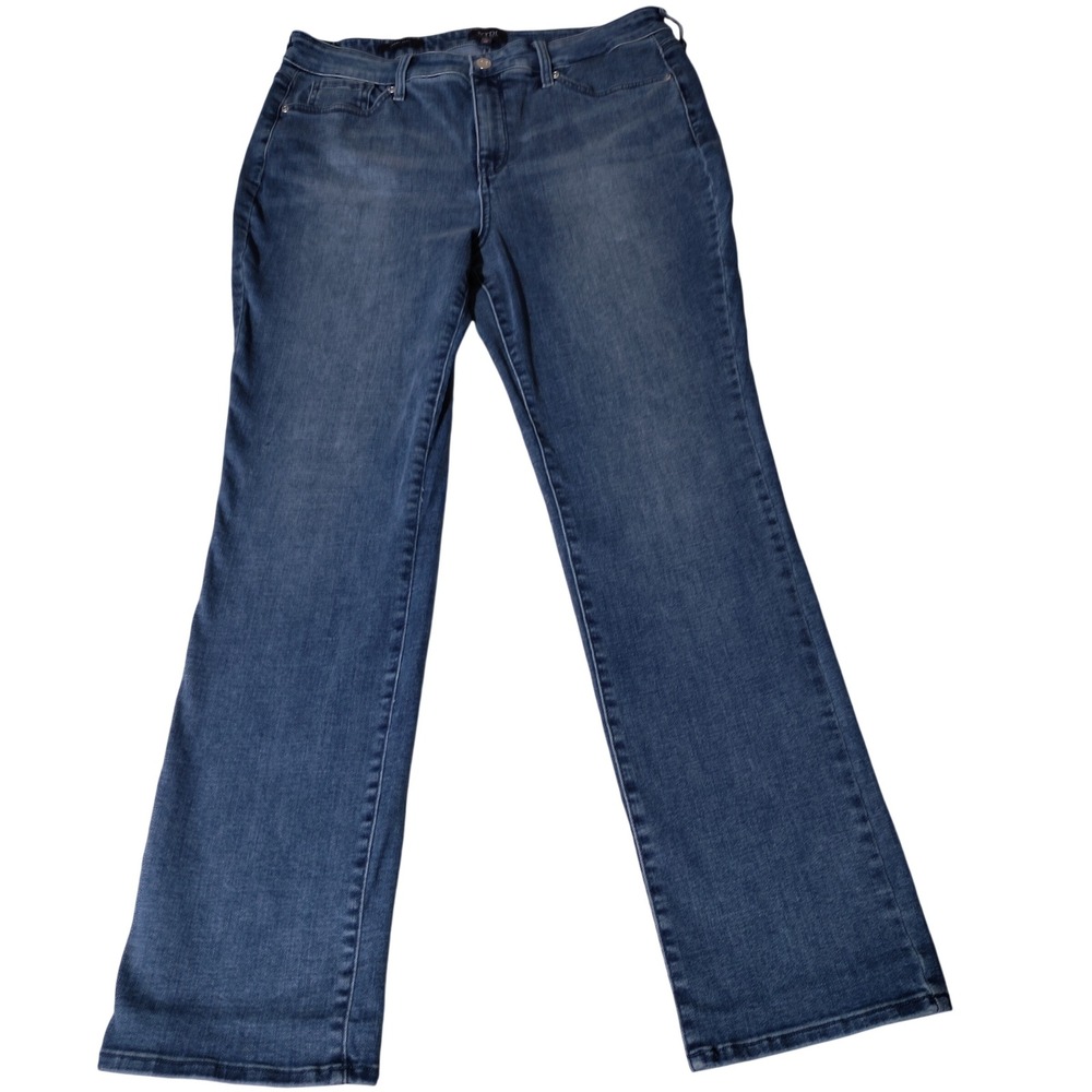 NYDJ Sheri Slim Jeans Womens 14 (32x29 Actual) Medium WashBlue Denim - Imperfect